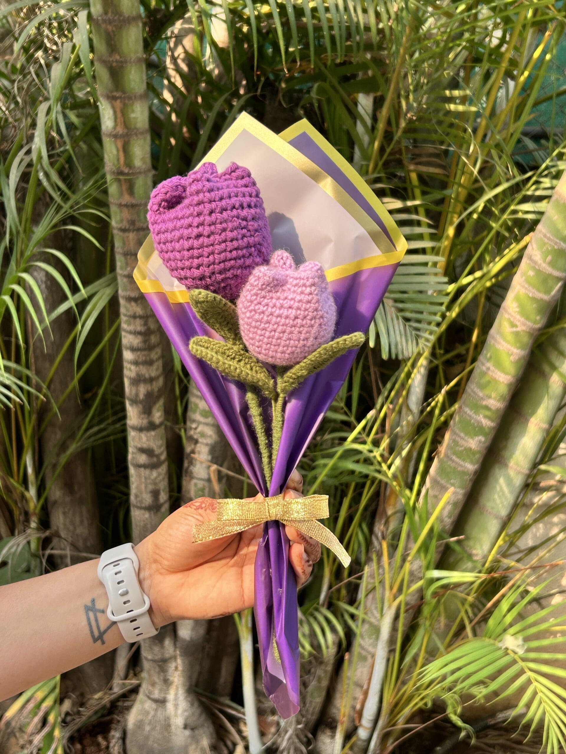 Handcrafted Crochet Double Tulip Bouquet 2